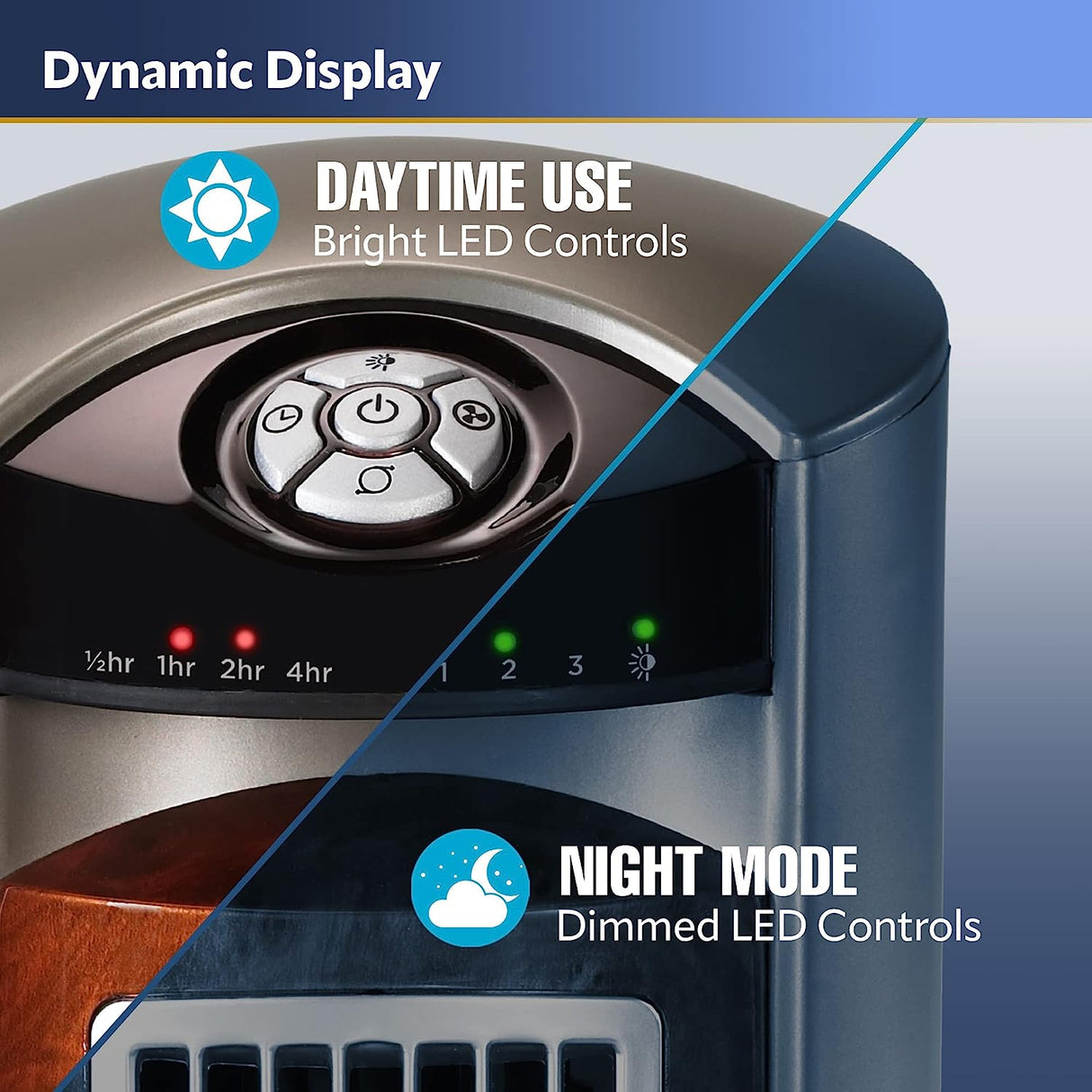 Ventilador de torre oscilante Lasko, configuración nocturna, control remoto, portátil, temporizador, para dormitorio, hogar y oficina, 3 velocidades silenciosas, 42.5", Silverwood, T42954