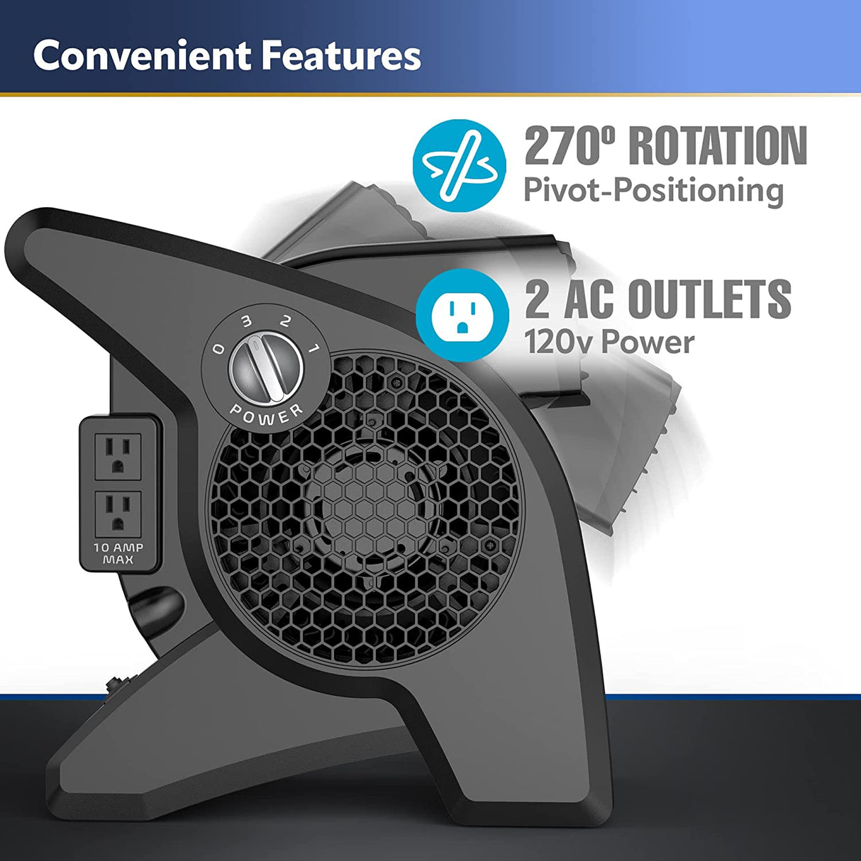 Ventilador de uso general pivotante de alto rendimiento Lasko de alta velocidad U15617