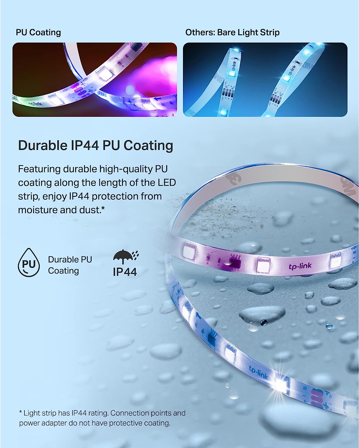 Kasa Smart LED Light Strip, 50 Color Zones RGBIC, 16.4ft Wi-Fi LED Strip Works w/ Alexa, Google Home & SmartThings, High Brightness, 16M Colors, PU Coating, Trimmable, 2 Yr Warranty (KL420L5)