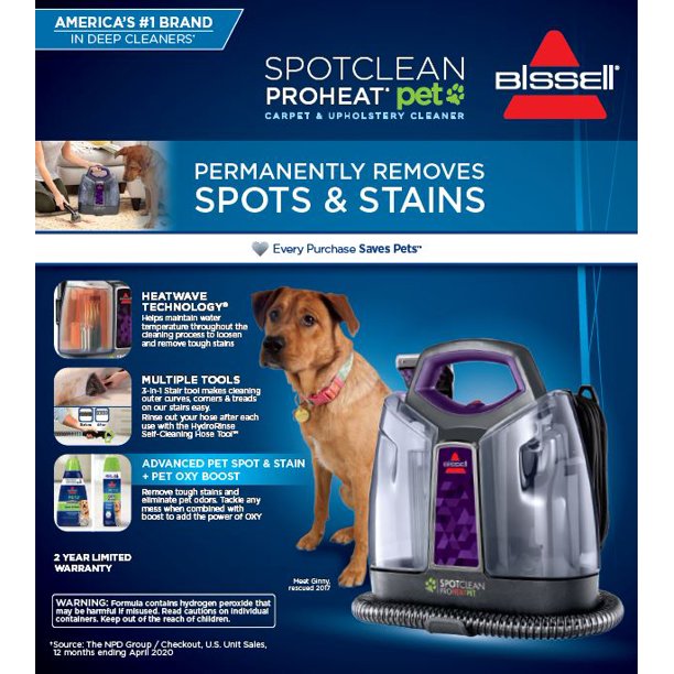 Bissell Spot Clean Pro Heat Limpiador de alfombras para mascotas 2513W
