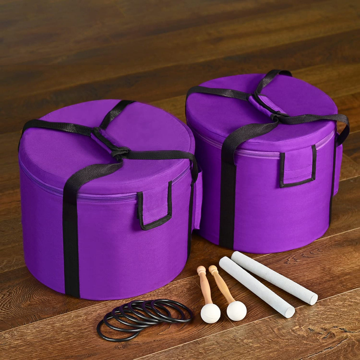 432HZ 8-14 pulgadas Juego de 7 piezas Cuencos de canto de cristal de cuarzo esmerilado con 2 piezas Estuche de transporte