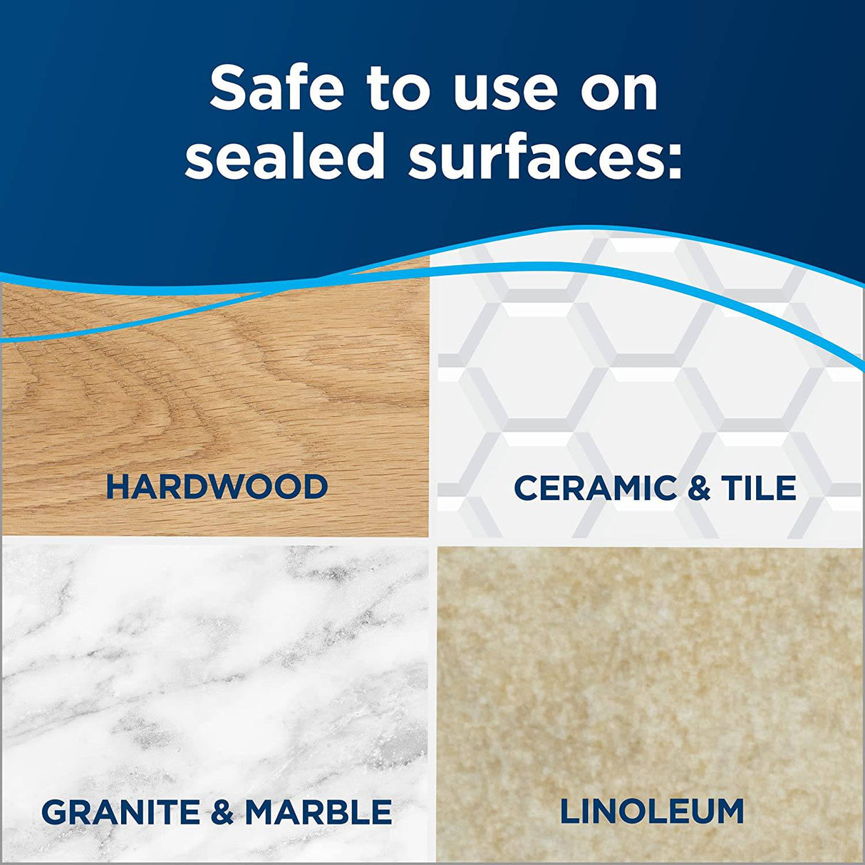 Bissell Symphony Aspiradora para pisos de madera y baldosas, 4 almohadillas incluidas, trapeador a vapor 1132A, gris y azul