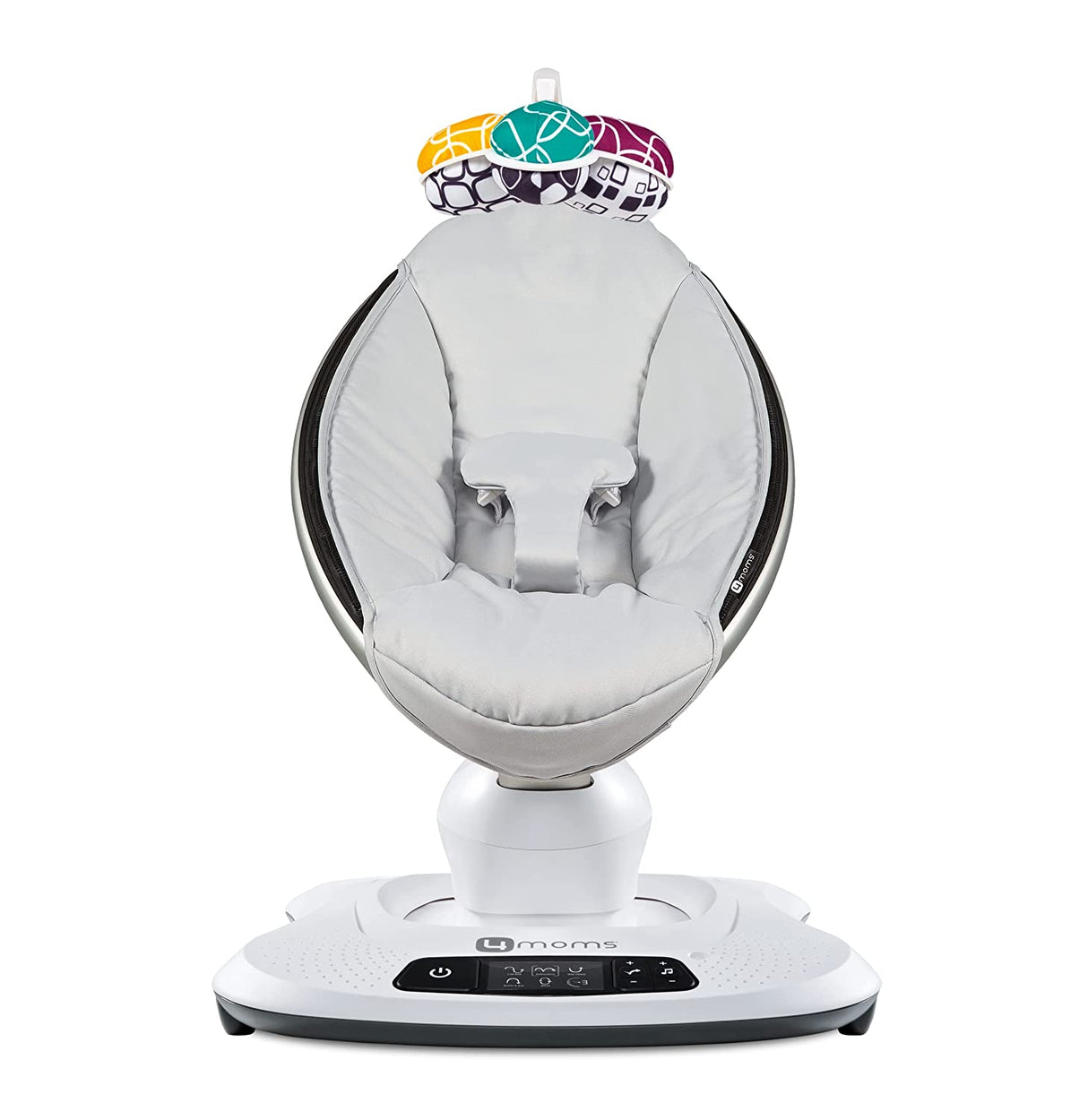 4moms mamaRoo 4 Columpio multimovimiento para bebé + cierre de correa de seguridad, columpio Bluetooth para bebé con 5 movimientos únicos, tela de nailon, gris 2001319SF