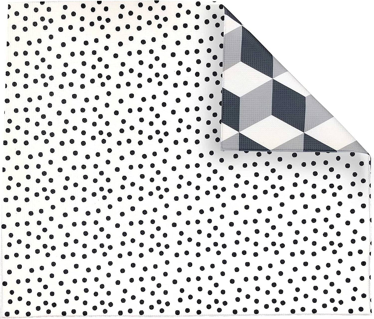Play with Pieces - Tapete grande impermeable de espuma gruesa acolchada para bebés, bebés, niños pequeños - para jugar, gatear y tiempo boca abajo - Reversible, de doble cara, no tóxico, tapete antideslizante - Lunares/Geo - DIGVICE MX