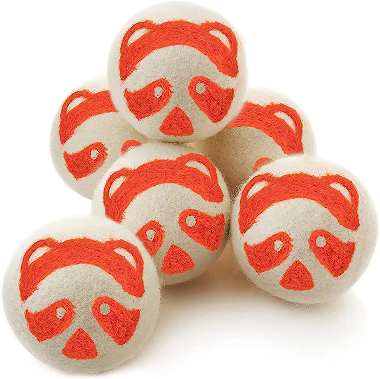 SimplrSpaces Bolas de secadora de lana orgánica para lavandería - Suavizante de tela natural para pieles sensibles, reemplazo para hojas de secadora, XL, panda rojo, paquete de 6 - DIGVICE MX