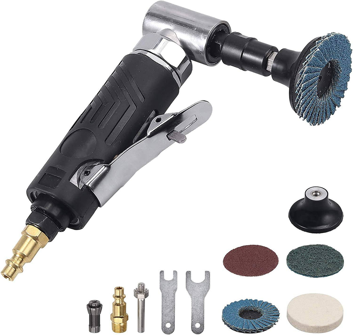 EYPINS Amoladora de aire, de ángulo de aire comprimido 90 Grados Mini lijadora Amoladora Pulidora Juego de herramientas para rectificado de contorno, pulido, fresado - DIGVICE MX