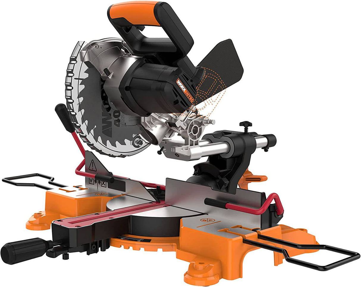 Worx WX845L.9 20V Power Share 7.25" sierra ingletadora compuesta deslizante inalámbrica (solo herramienta) - DIGVICE MX
