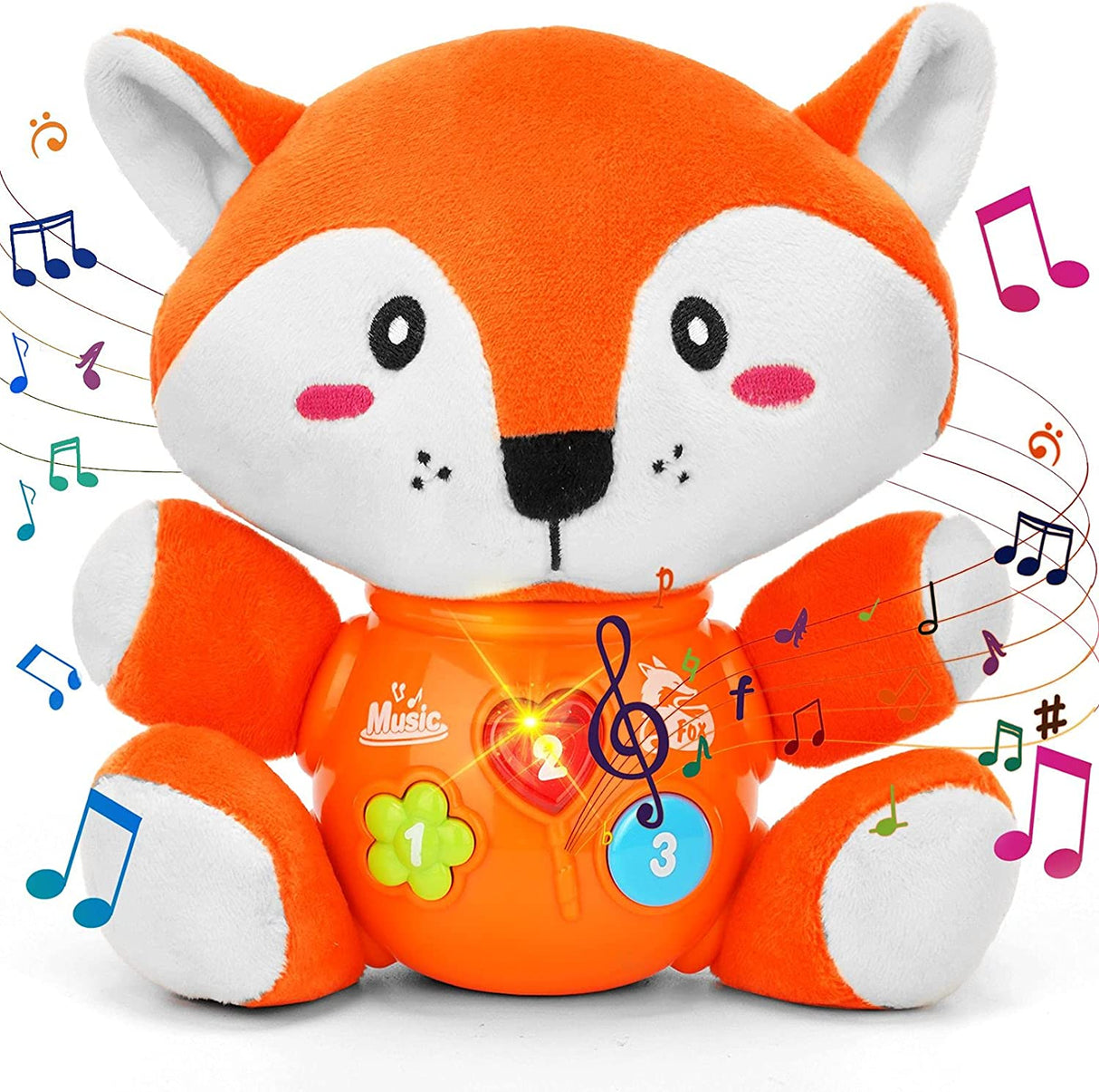 Daboot - Juguete musical para bebés, lindos juguetes de zorro para bebés - B091N8YRNF