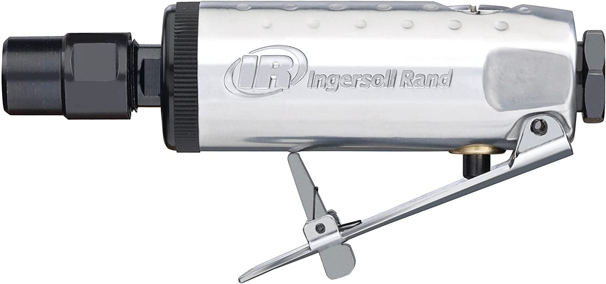 Amoladora neumática Ingersoll Rand 307B de 1/4 in, recta, 28 000 RPM, 0,25 HP, construcción de cojinete de bolas, bloqueo de seguridad, carcasa de aluminio, herramienta eléctrica liviana, gris - DIGVICE MX