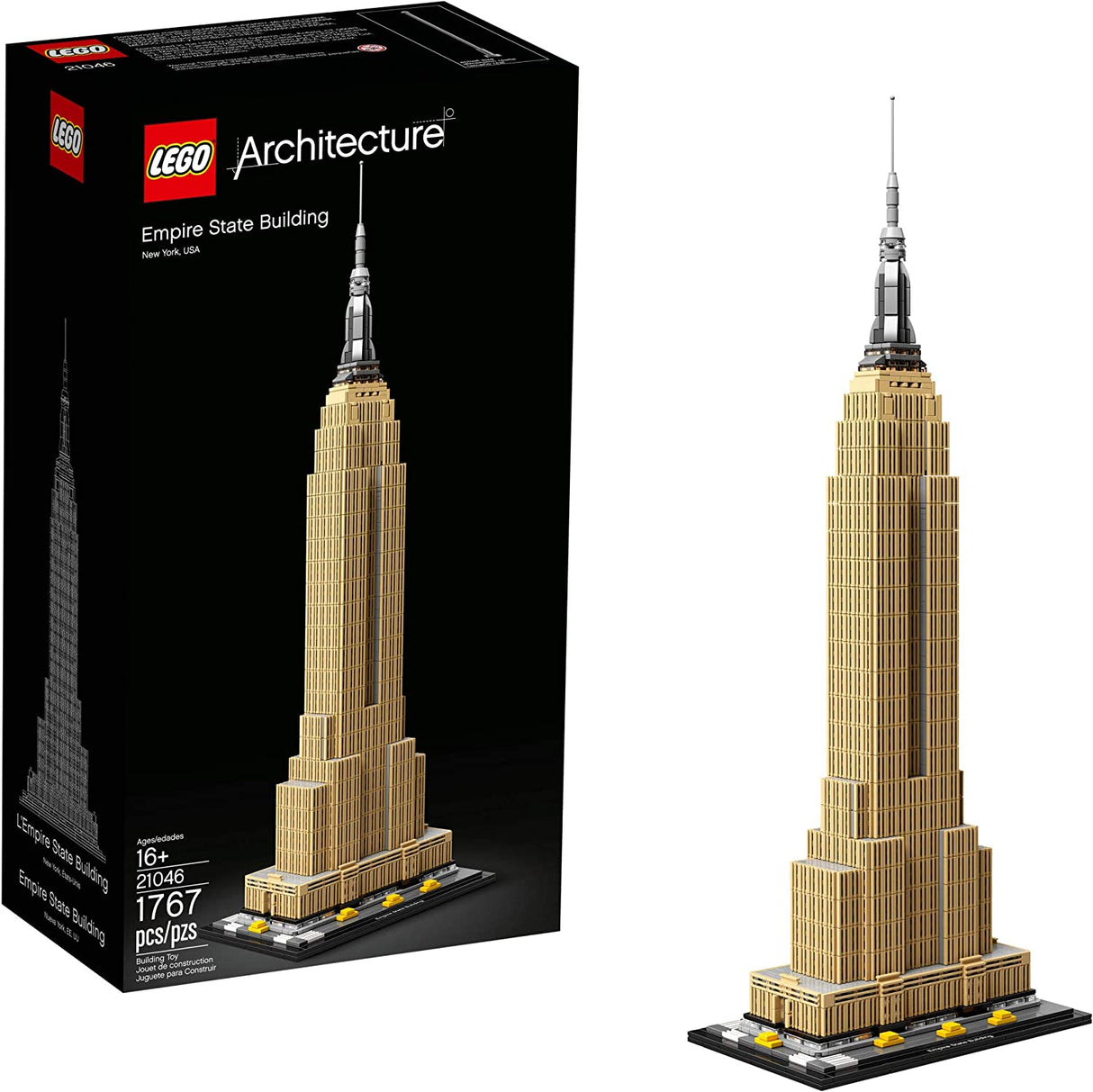 LEGO Architecture Empire State Building 21046 New York City Skyline Architecture Model Kit para adultos y niños, Build It Yourself Model Skyscraper (1767 piezas)