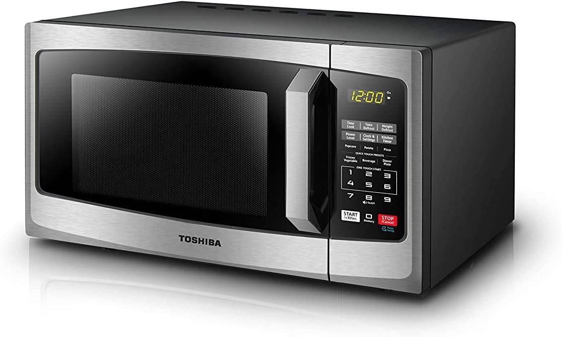 Toshiba - Horno de microondas EM925A5A-SS con modo ECO de encendido/apagado de sonido e iluminación LED, 0.9 Cu. pies/900 W, acero inoxidable - DIGVICE MX