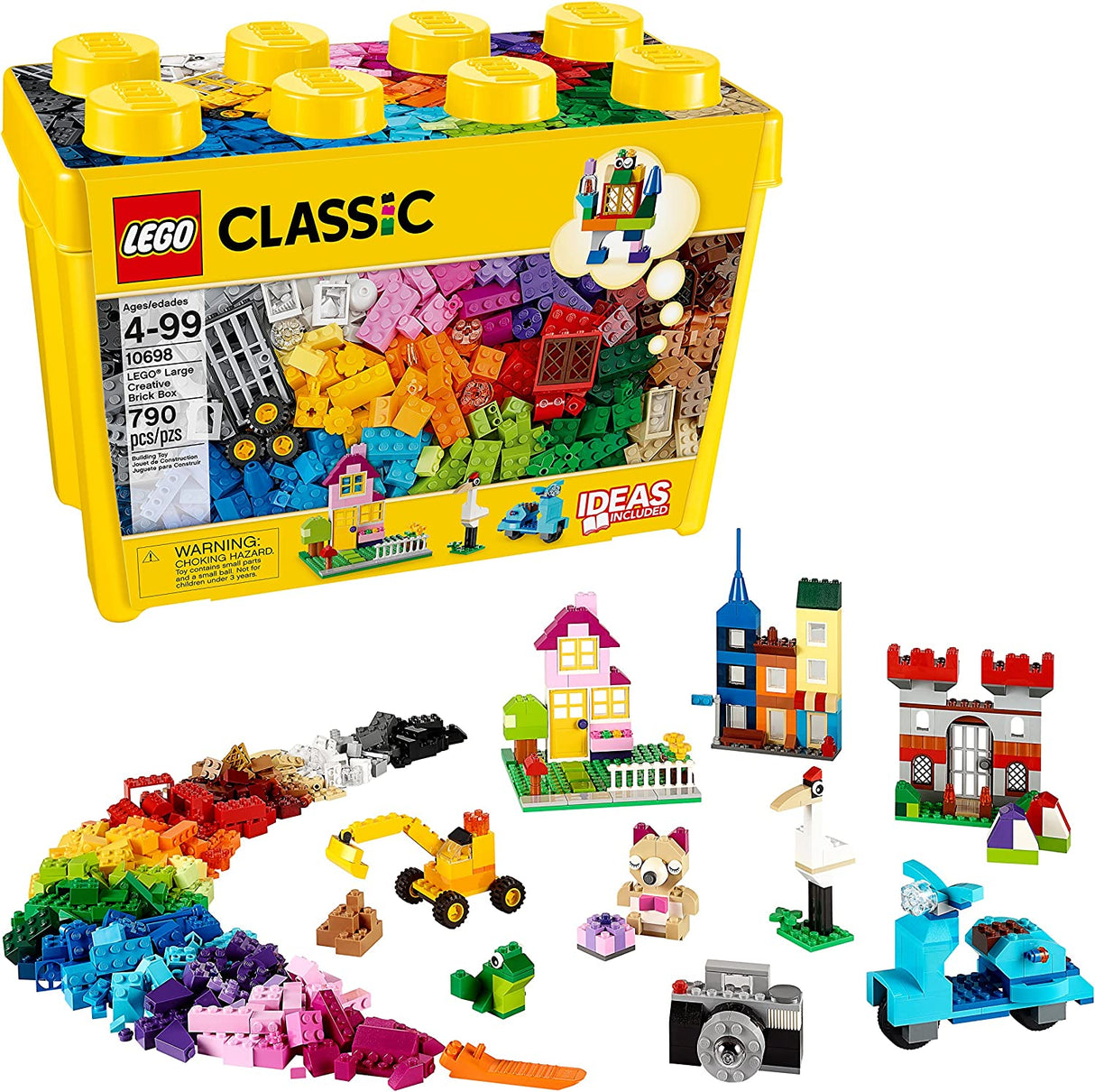 LEGO Classic Large Creative Brick Box 10698 Juego de juguetes de construcción para niños, niños y niñas de 4 a 99 años (790 piezas)
