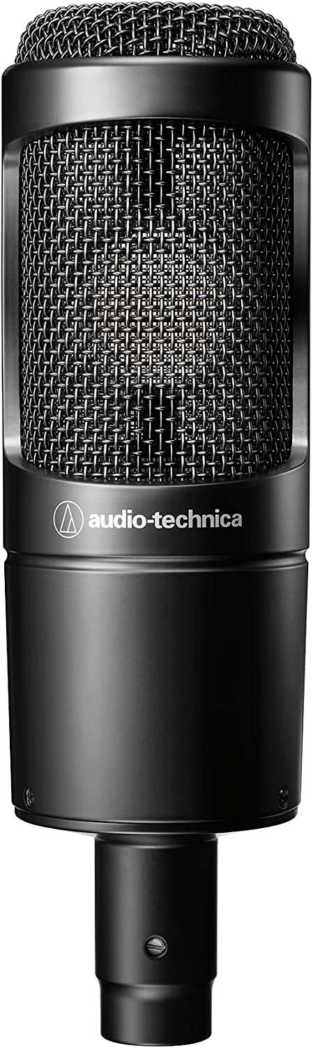 Audio-Technica AT2035 Micrófono de condensador cardioide, perfecto para estudio, podcasting y transmisión, salida XLR, incluye soporte de choque personalizado