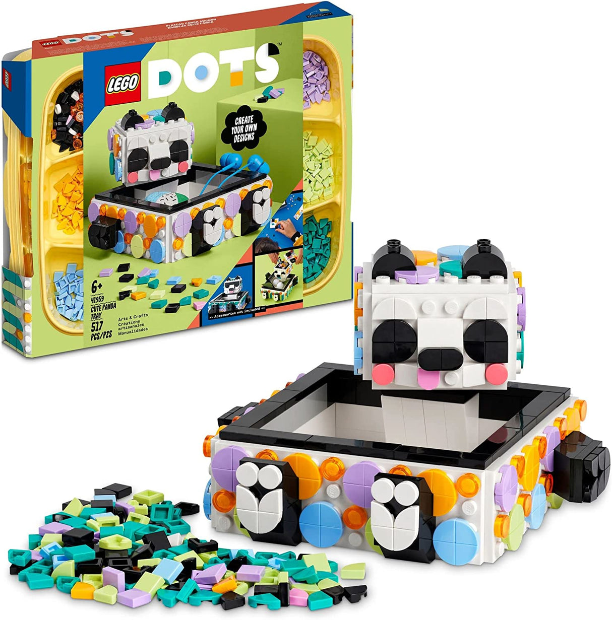 LEGO DOTS Cute Panda Tray 41959 DIY Craft Toy (517 piezas)