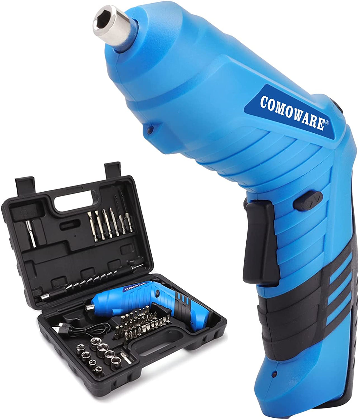 COMOWARE Destornillador eléctrico, 3.6V Max 5Nm Destornillador inalámbrico Recargable Set con 47 Kit de accesorios - DIGVICE MX