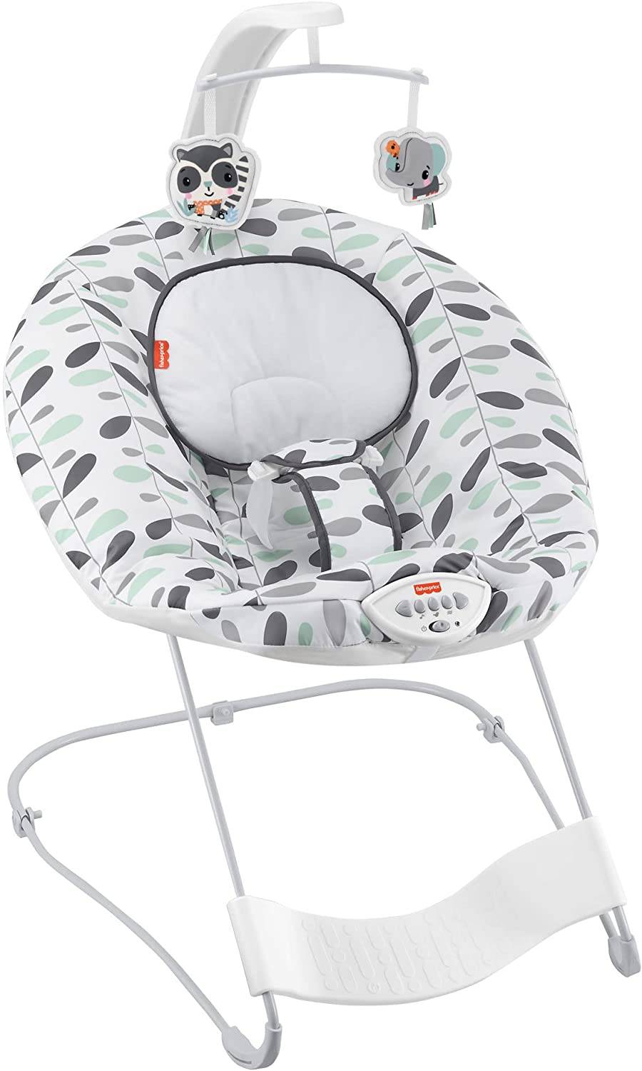 Fisher-Price See and Soothe Deluxe Bouncer Climbing Leaves, asiento de bebé relajante portátil con vibraciones y música - DIGVICE MX