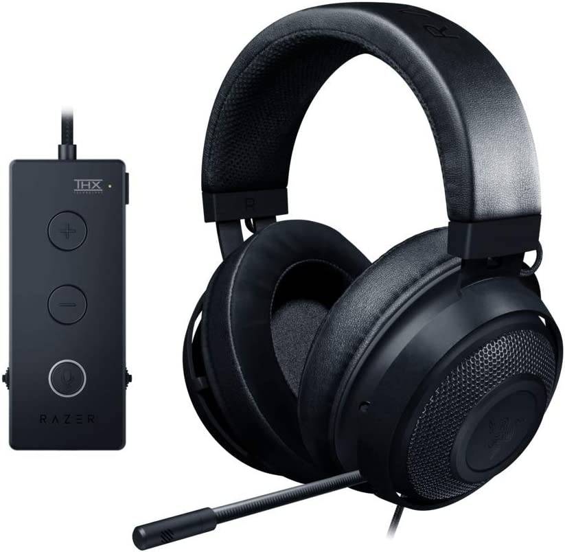 Razer Kraken Tournament Edition THX 7.1 Auriculares para juegos con sonido envolvente: Micrófono retráctil con cancelación de ruido - USB DAC - Para PC, PS4, PS5, Nintendo Switch, Xbox One, Xbox Series X y S, Móvil - Negro
