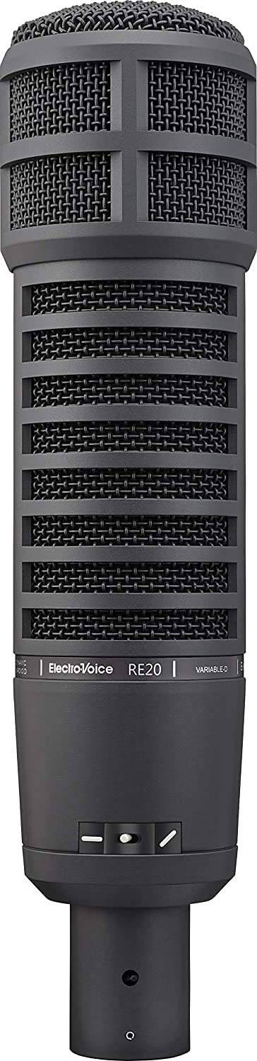 Electro-Voice RE20-BLACK Micrófono de locutor de transmisión dinámica, negro (RE20)