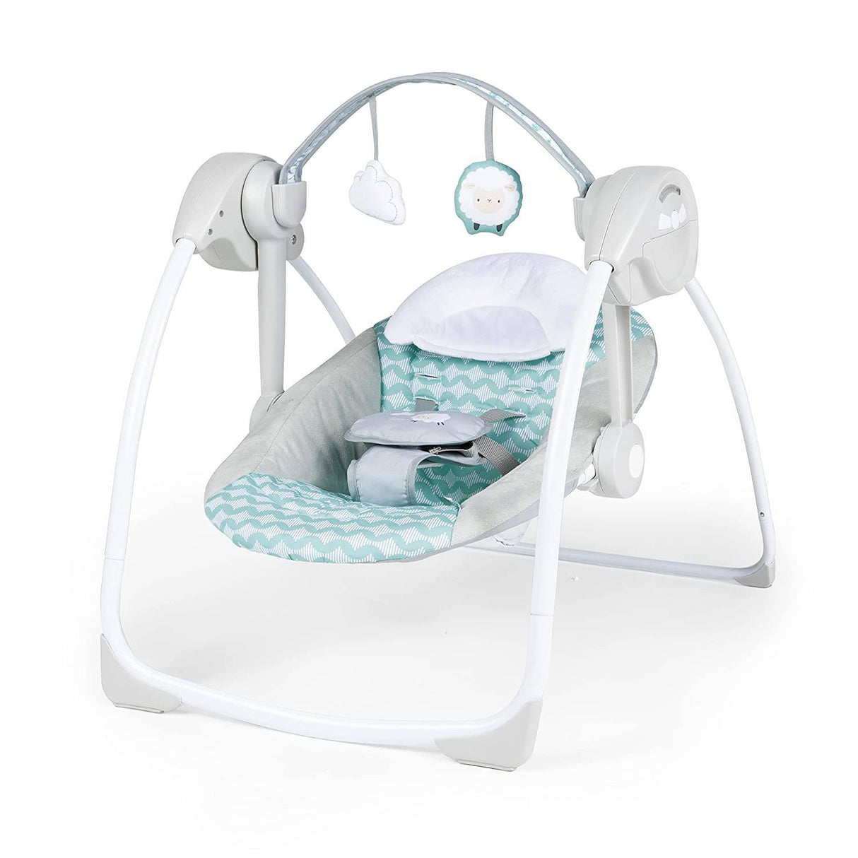Ity by Ingenuity Swingity Swing Easy-Fold Columpio portátil para bebé, Goji, azul - DIGVICE MX