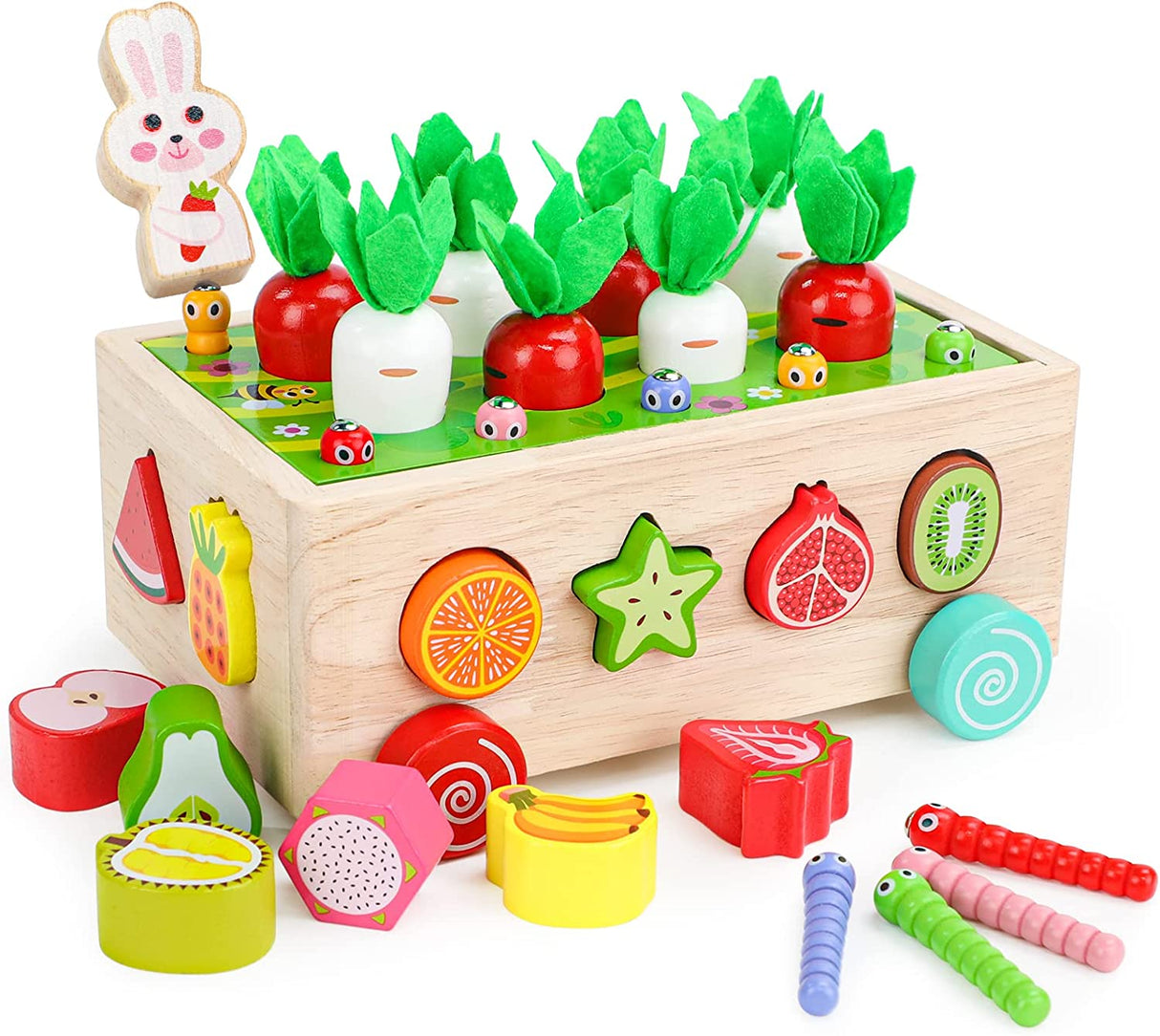 ihoomee Montessori Juguetes de madera para clasificar formas para bebés, niños y niñas - JHTOY-556