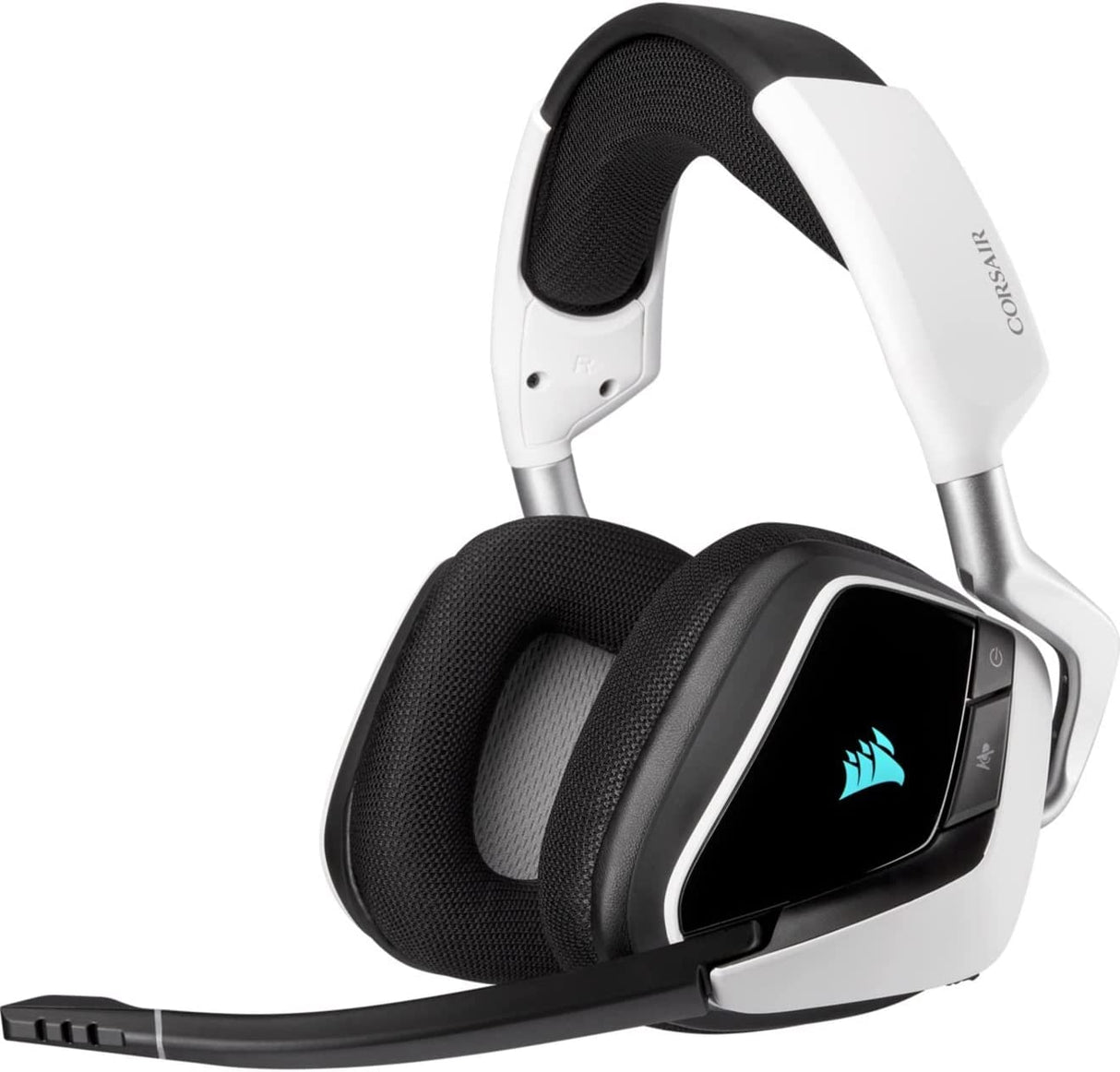 Corsair VOID RGB Elite Auriculares inalámbricos premium para juegos con sonido envolvente 7.1 - Certificado por Discord - Funciona con PC, PS5 y PS4 - Blanco (CA-9011202-NA)