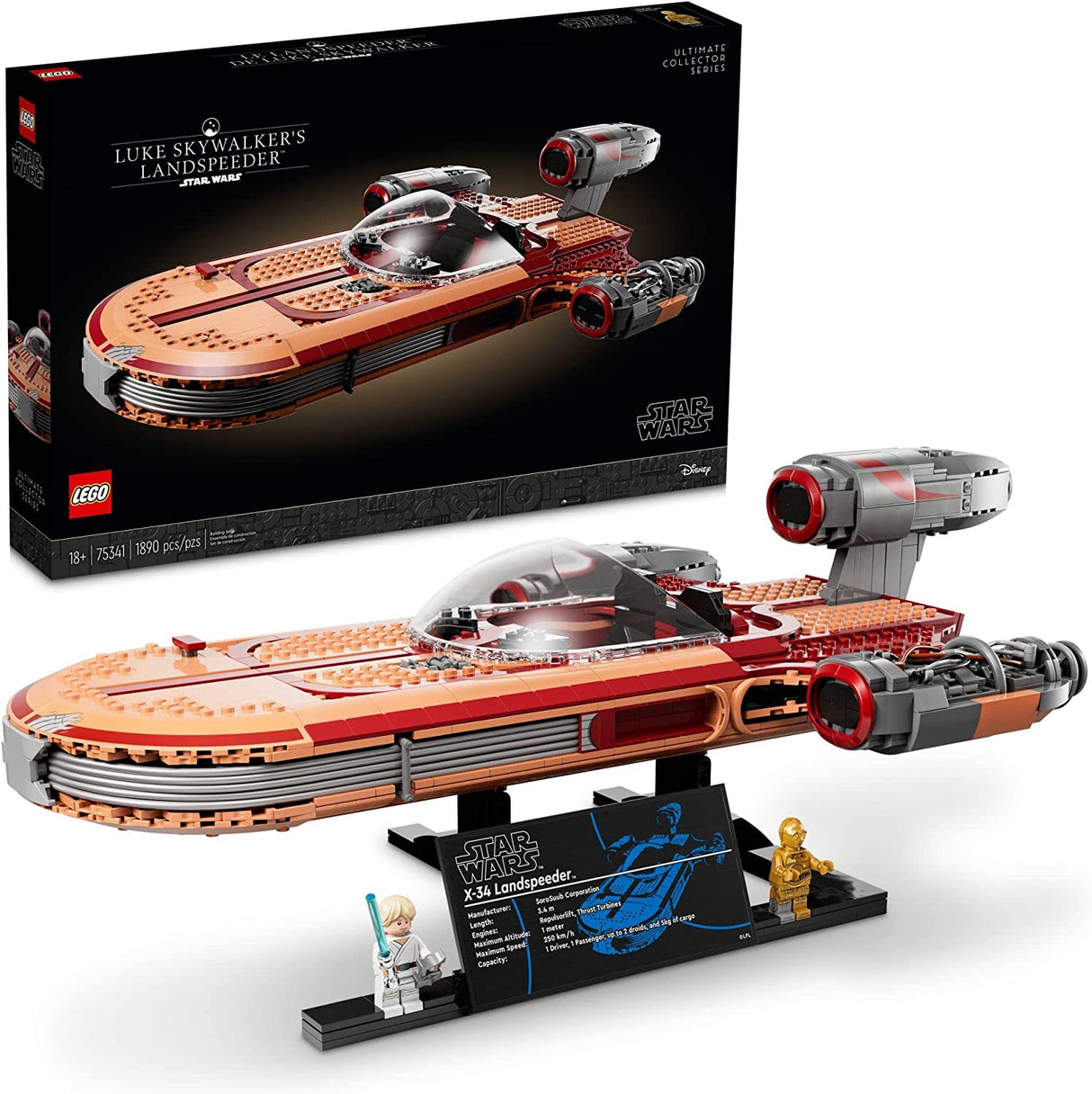 LEGO Star Wars Luke Skywalker's Landspeeder 75341 (1,890 piezas)