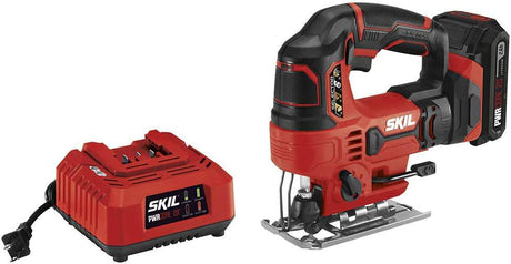 SKIL PWR CORE 20 V 7/8 pulgadas longitud de carrera sierra caladora incluye 2.0 Ah PWR CORE 20 batería de litio y cargador - JS820302 - DIGVICE MX