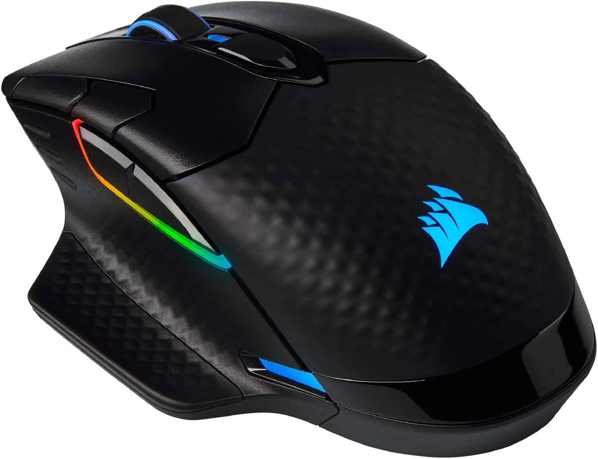 Corsair Dark Core RGB Pro, mouse inalámbrico para juegos FPS/MOBA con tecnología SLIPSTREAM, negro, LED RGB retroiluminado, 18000 DPI, óptico, CH-9315411-NA