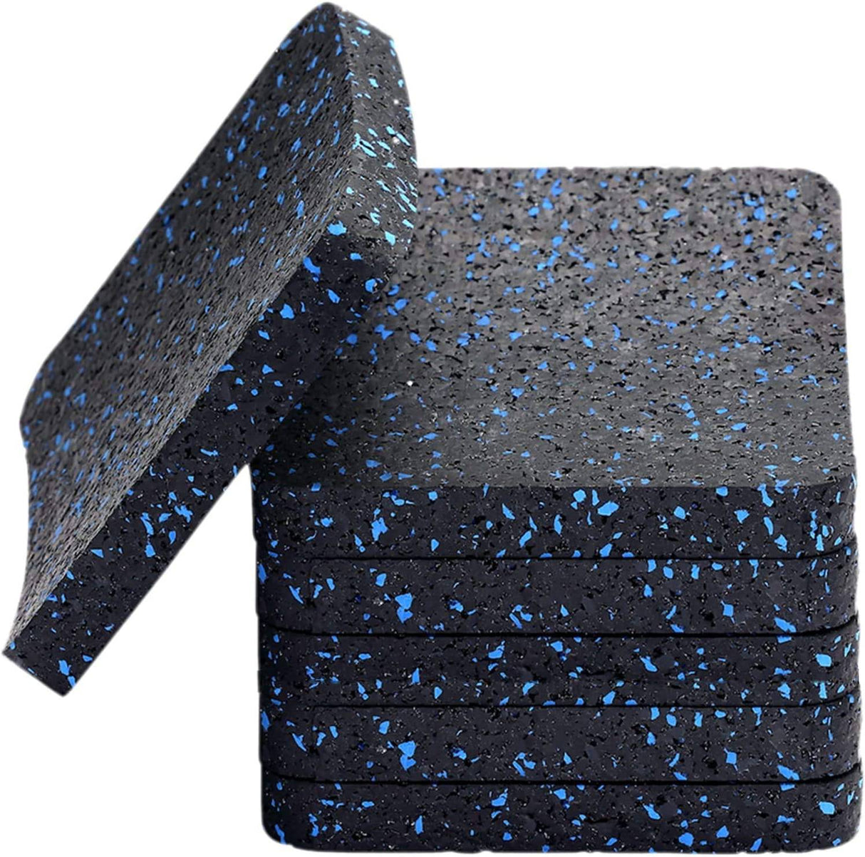 BestXD tapete para cinta de correr, tapete para equipo de ejercicio con goma de alta densidad (3.94 x 3.94 x 0.5 pulgadas) 6 piezas.