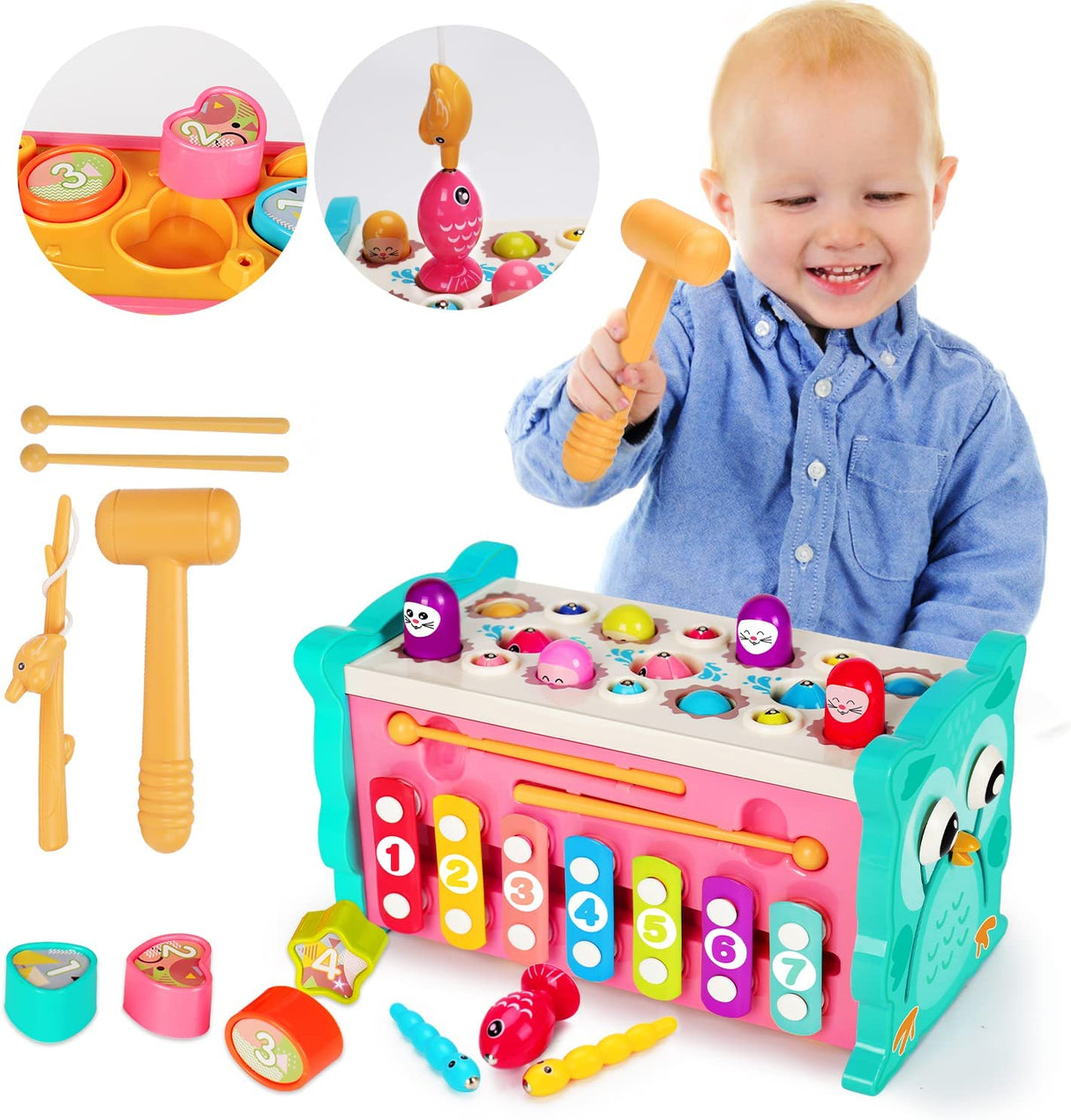 Qirptey - Cubo de actividades 8 en 1 para niños pequeños - B0B42PJQ9P