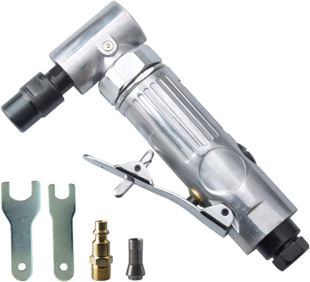 PROSHI Amoladora de troquel de aire en ángulo de 1/4 pulgadas, de ángulo de aire, ángulo neumático, de aire en ángulo de 90 grados, amoladora de troquel de aire en ángulo de la serie Edge, color pulido - DIGVICE MX