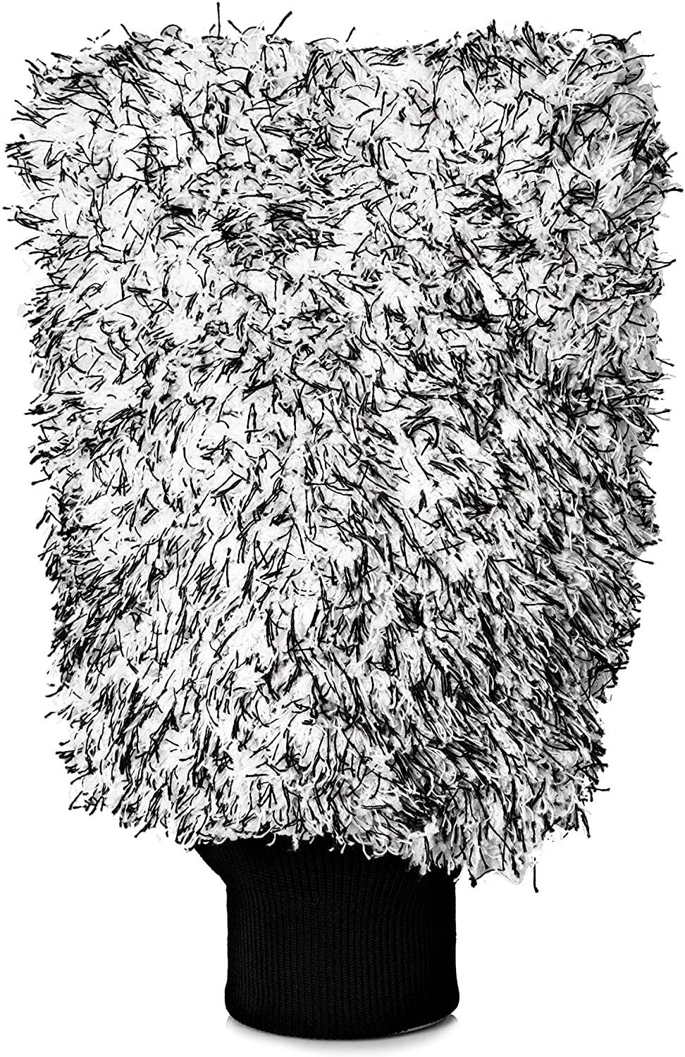 Adam's Guante de lavado de autos de microfibra, esponja para autos envuelta en un material de tela de fibra de felpa suave, lavado seguro con cualquier jabón para autos, cubo, pistola de espuma, cañón de espuma, otros suministros de limpieza