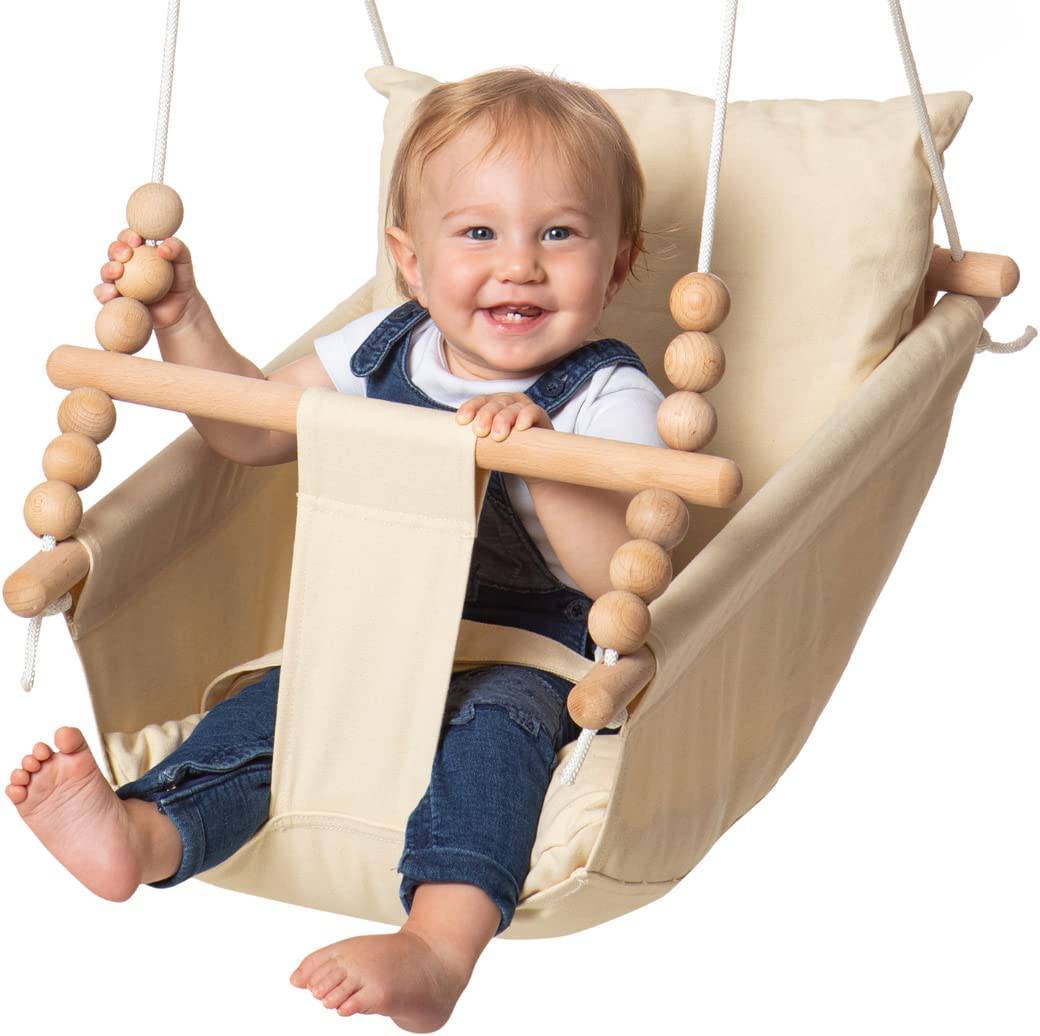 THE WORLD OF FROBEL - Columpio de hamaca para bebé de interior Columpio colgante de lona para bebé para niños pequeños de 6 a 48 meses - DIGVICE MX