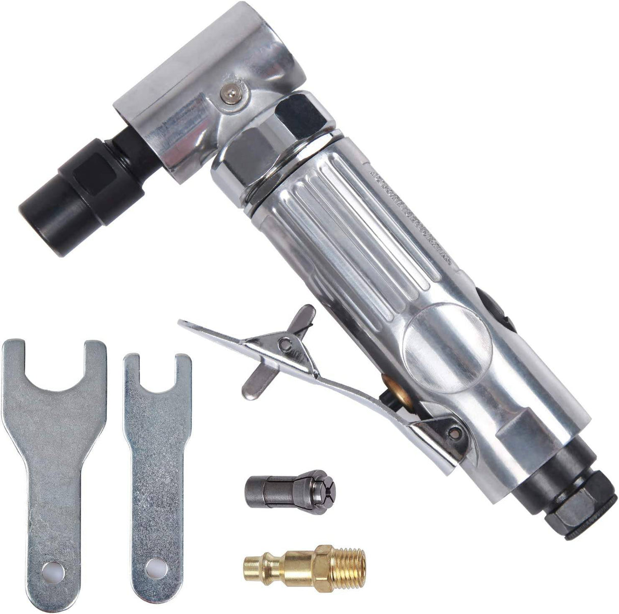 YELWAY Amoladora de troquel de aire en ángulo de 1/4 pulgadas, 20000 RPM, en ángulo de 90 grados, ángulo de la serie Edge con 1/4 pulgadas, de ángulo de aire, de ángulo neumático, color pulido - DIGVICE MX