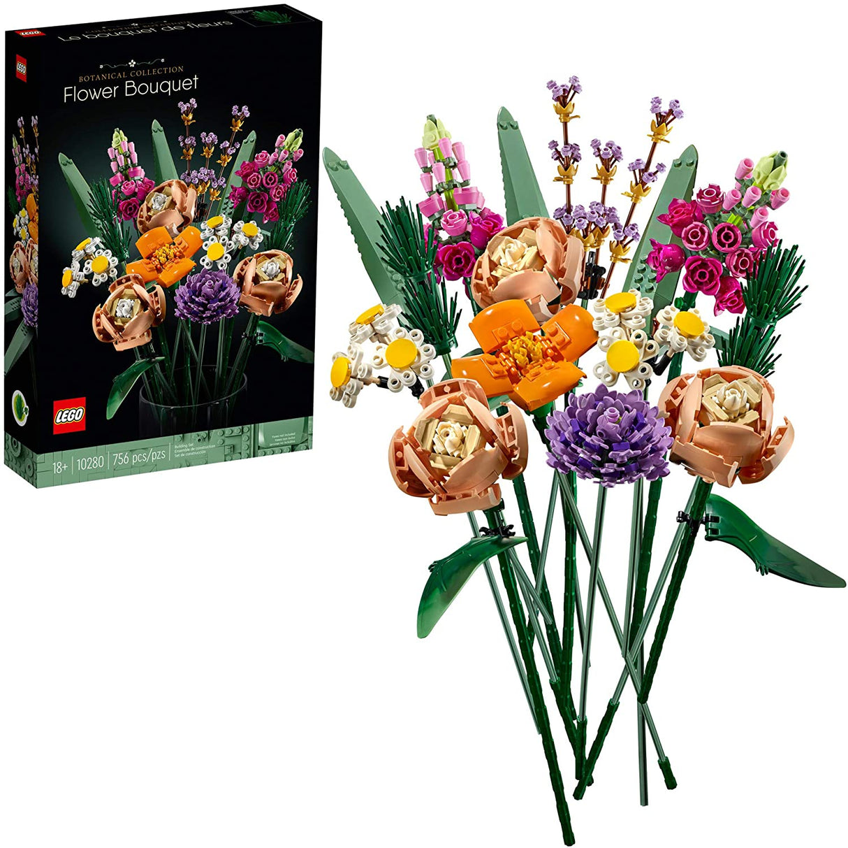 LEGO Icons Flower Bouquet 10280 Juego de construcción para adultos (756 piezas)