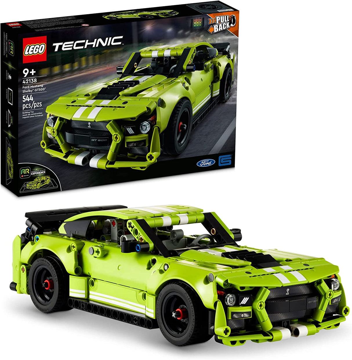 LEGO Technic Ford Mustang Shelby GT500 42138 Juego de juguetes de construcción para niños, niños y niñas a partir de 9 años (544 piezas)