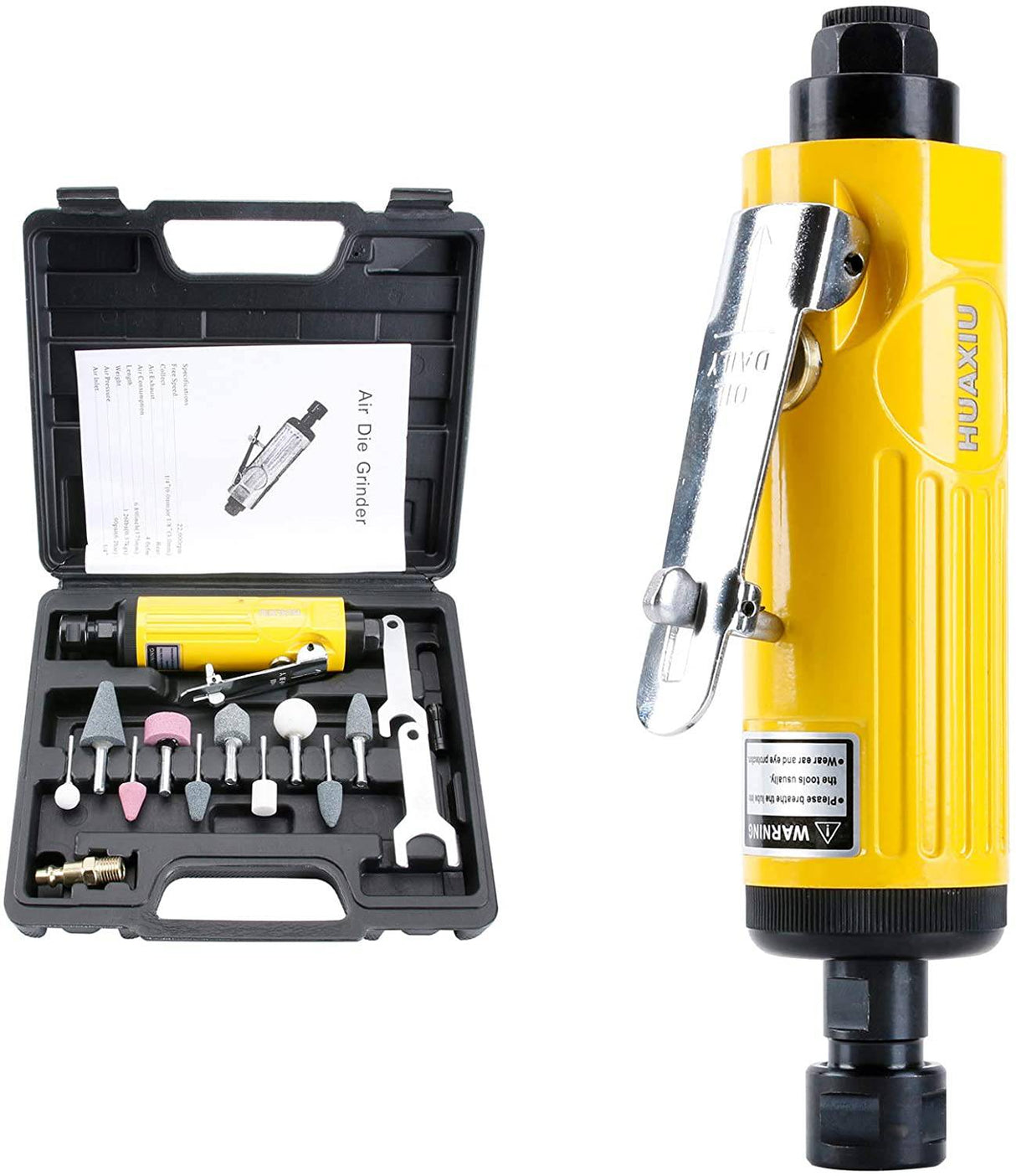 HUAXIU - Amoladora neumática con boquillas de 1/4"(6MM) y 1/8"(3MM), kit de amoladora neumática, 22000 RPM - DIGVICE MX
