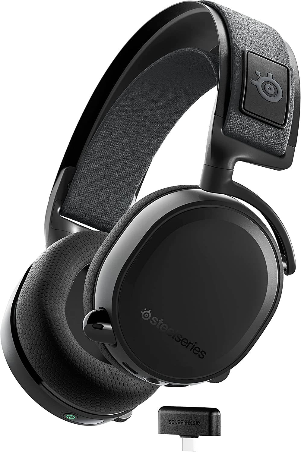 SteelSeries Arctis 7+ Auriculares inalámbricos para juegos - Sin pérdidas 2.4 GHz - 30 horas de duración de la batería - USB-C - 7.1 Surround - para PC, PS5, PS4, Mac, Android y Switch - Negro