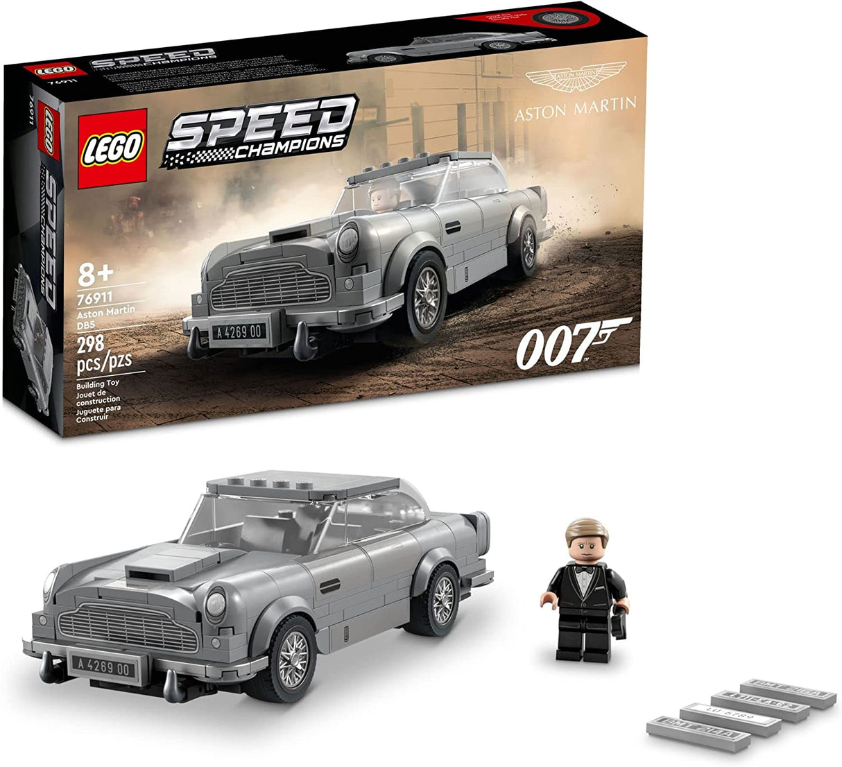 LEGO Speed Champions 007 Aston Martin DB5 76911 Juego de juguetes de construcción con James Bond para niños, niños y niñas a partir de 8 años (298 piezas)