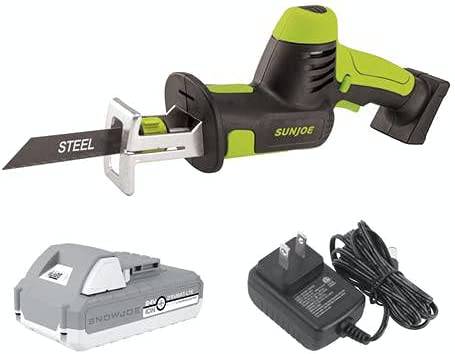 Sun Joe 24V-MPSWVG-LTE-SJG Kit de sierra recíproca multiusos inalámbrica de 24 voltios iON+ | con batería y cargador de 2,0 Ah | 4 cuchillas de corte | Para Madera y Metal - DIGVICE MX