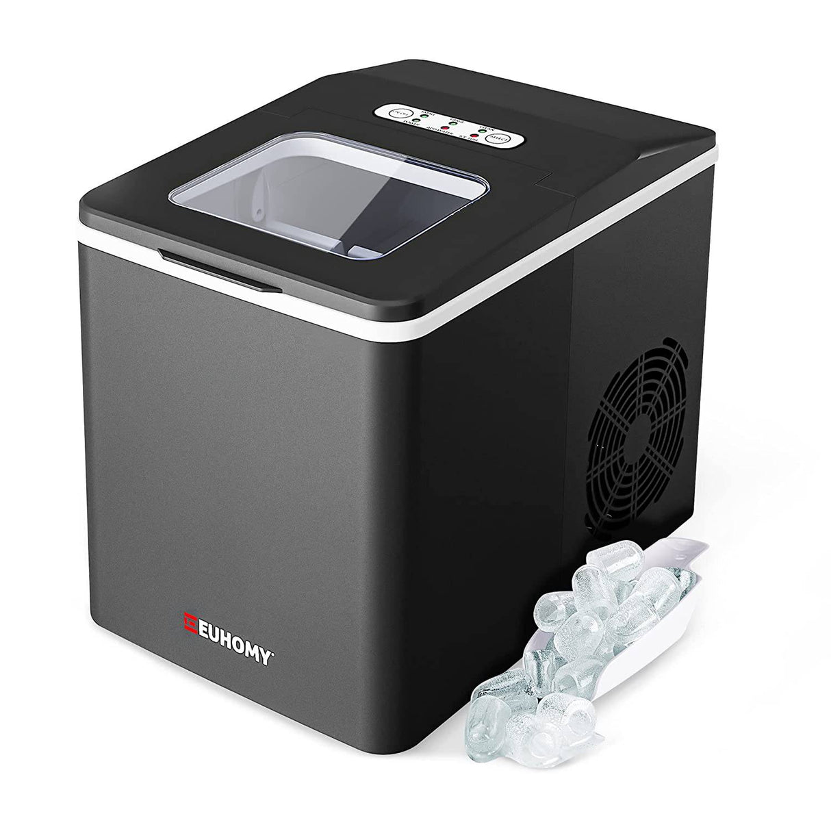 Euhomy Ice Maker Machine Countertop, 26 lbs/24H, 9 cubos listos en 6 minutos, máquina de hielo eléctrica autolimpiante, máquina de hielo portátil compacta con pala de hielo y cesta - DIGVICE MX