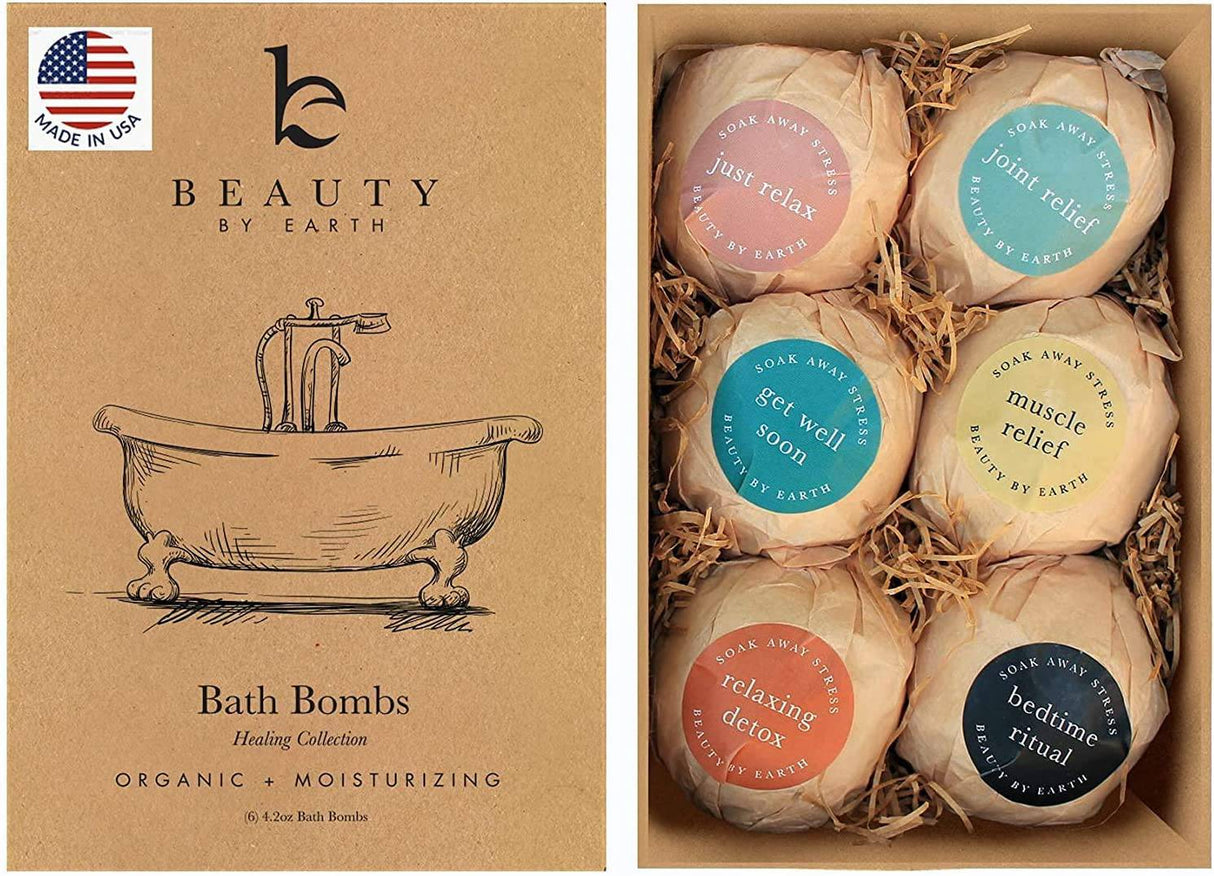 Beauty by Earth - Set de Regalo Bombas de Baño - 6 Aromas Relajantes