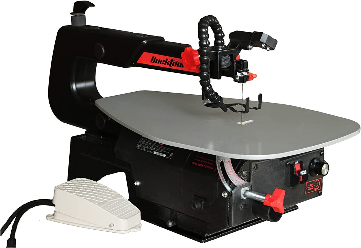 Sierra de calar de velocidad Variable de 16 pulgadas con cambio rápido de hoja BUCKTOOL con interruptor de Pedal para mesa de trabajo de acero para carpintería - DIGVICE MX