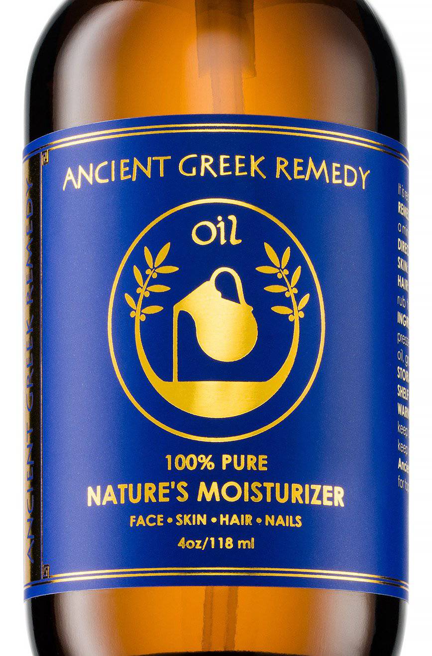Ancient Greek Remedy - Mezcla orgánica de aceites de oliva, lavanda, almendra y semilla de uva con vitamina E. Hidratante de día y de noche para el cuidado de la piel, cabello seco, rostro, cuero cabelludo, pies, cutículas y uñas.