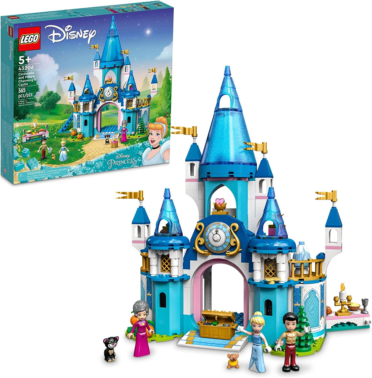 LEGO Disney Cinderella and Prince Charming's Castle 43206 (365 piezas)