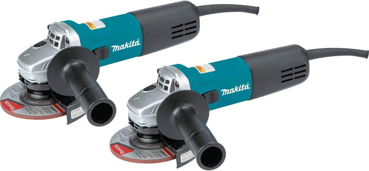 Amoladora angular Makita 9557NB2 de 4-1/2", con interruptor AC/DC (paquete de 2) - DIGVICE MX