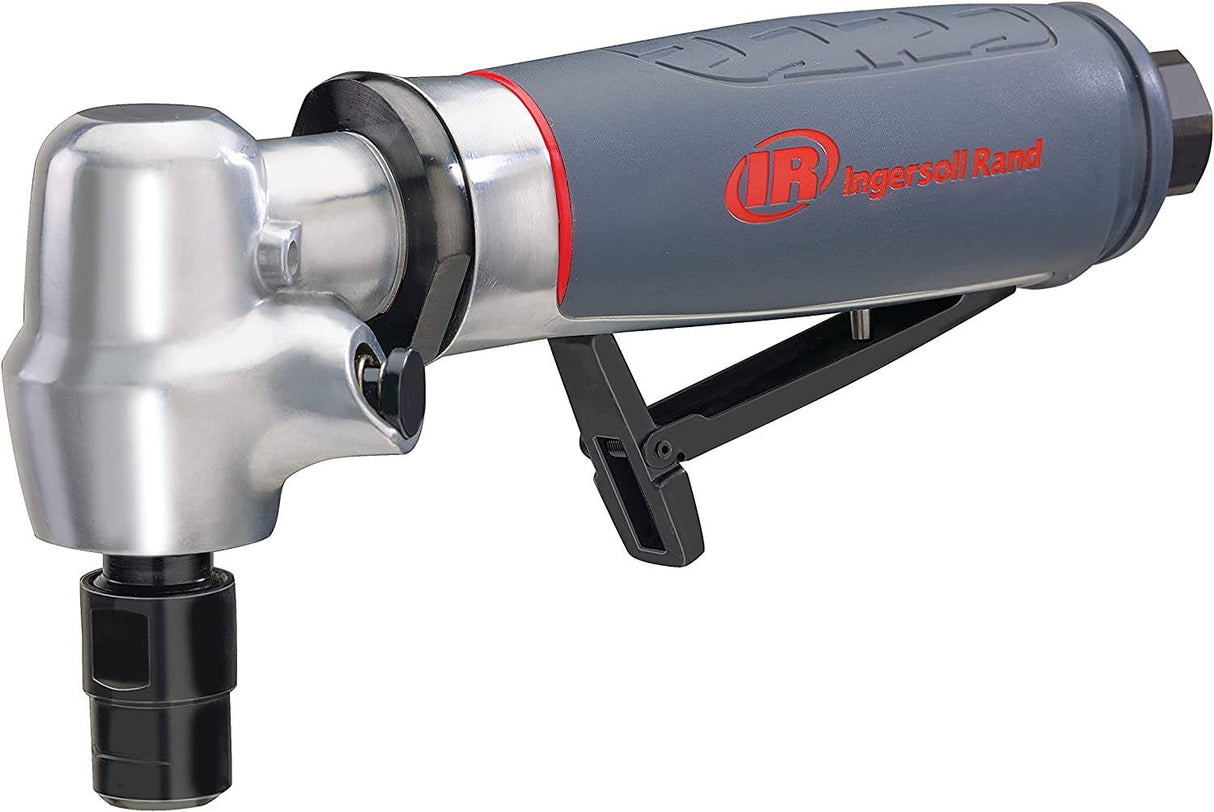 Amoladora neumática Ingersoll Rand 5102MAX: ángulo recto, empuñadura ergonómica, motor de 0,4 HP y 20 000 RPM, herramienta liviana, bloqueo del husillo, gris - DIGVICE MX
