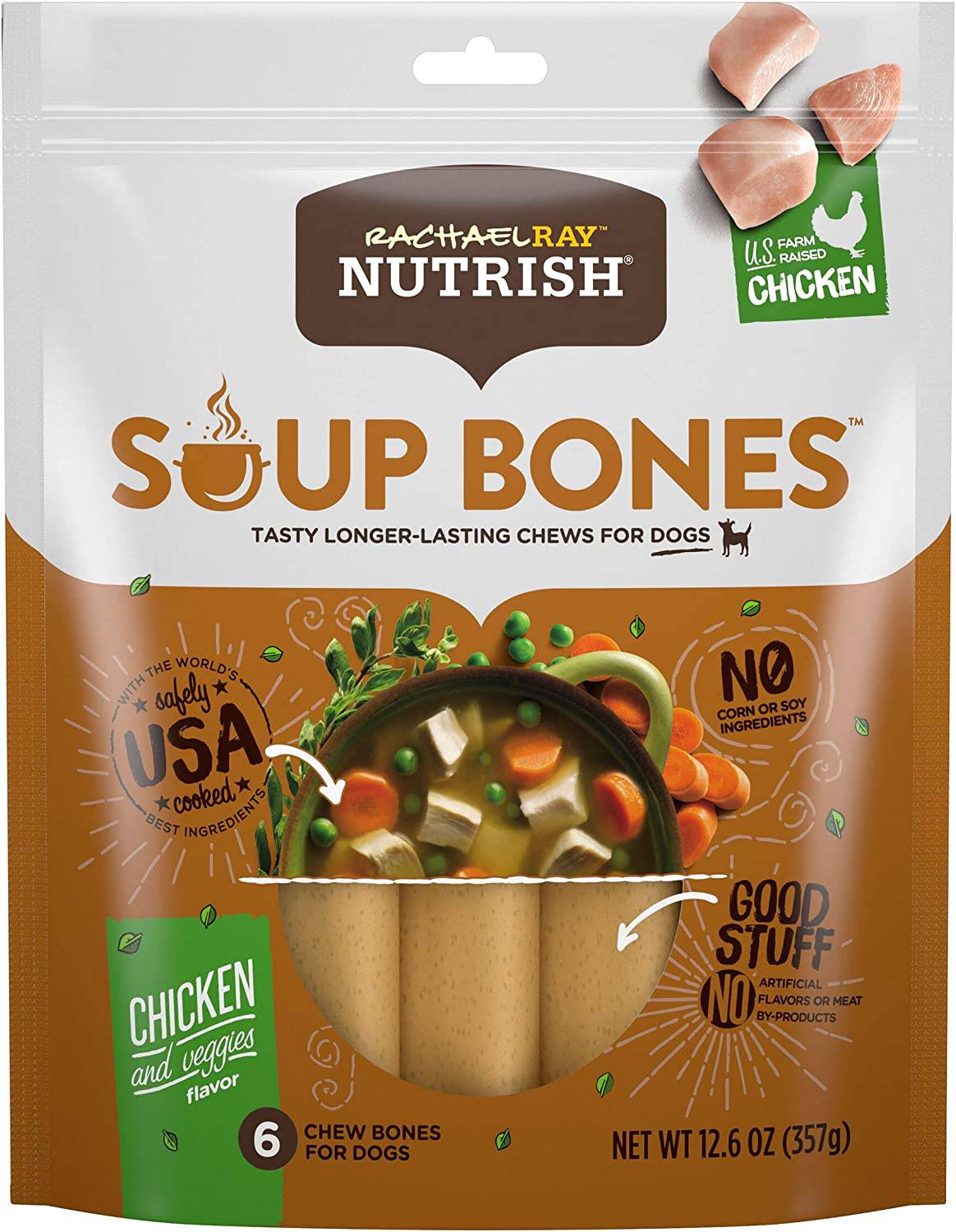 Rachael Ray Nutrish Soup Bones Masticables para perros de mayor duración - DIGVICE MX