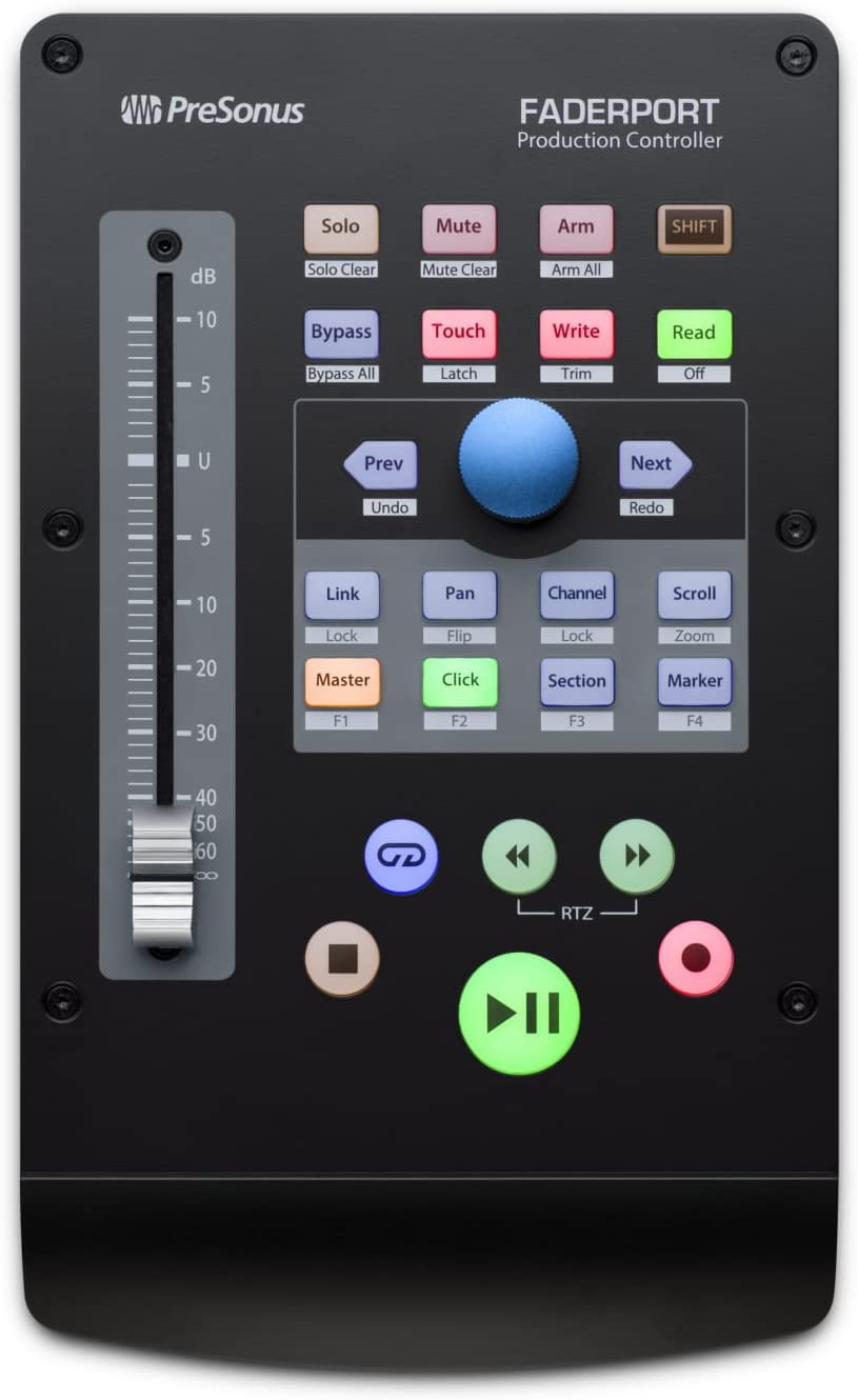 PreSonus Faderport Controlador de producción USB con Studio One Artist y software de grabación DAW Ableton Live Lite