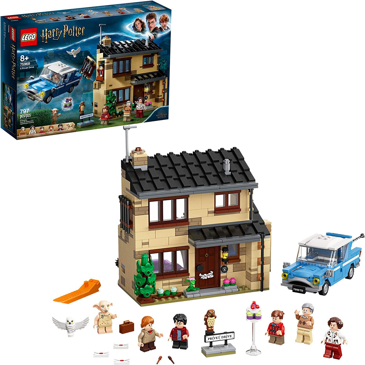 LEGO Harry Potter 4 Privet Drive 75968 Juego de juguetes de construcción para niños, niños y niñas a partir de 8 años (797 piezas)